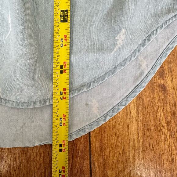 Rails Womens Chambray Blue Carter Lightning Bolt Long Sleeve Button Down Medium - Picture 9 of 12